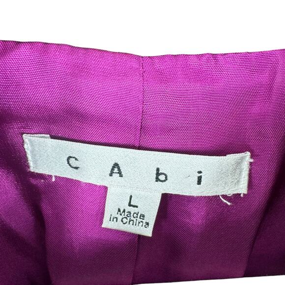 CAbi Multicolor Plaid Tweed Button Up Mock Neck Lined Vest Belted Pockets L - Picture 5 of 7